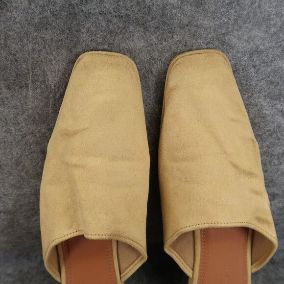 Asos Design Shoes Womens 6 Mule Flats Slip On Casual Classic Square Toe Beige - Picture 8 of 13